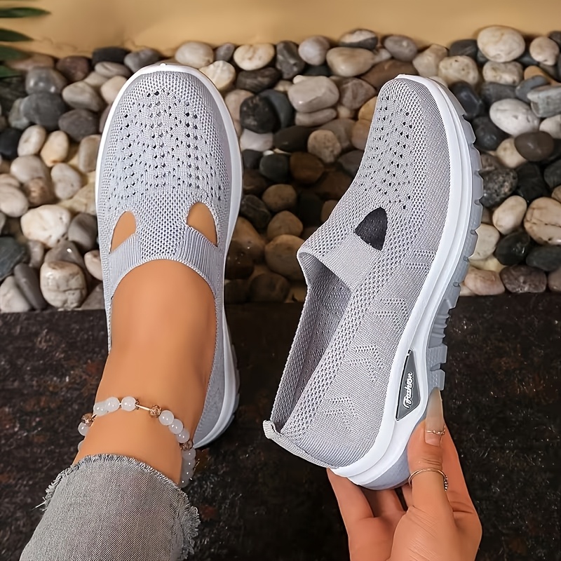 TEMU Chaussures Mary Jane décontractées à enfiler pour femmes, en respirante. Chaussures de marche noires, légères et confortables, avec semelles