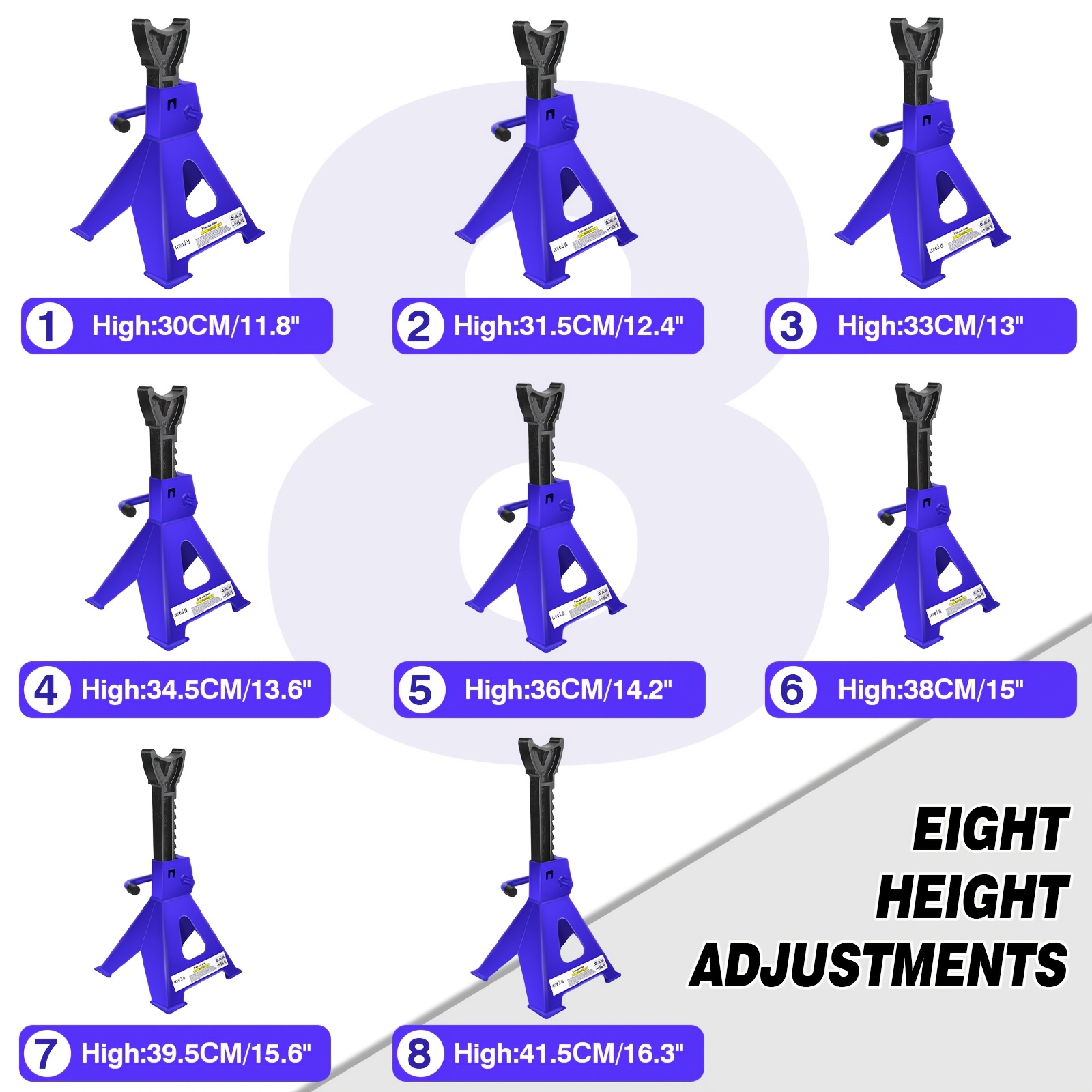 3-Ton Heavy Duty Adjustable Axle Support Jack Stand