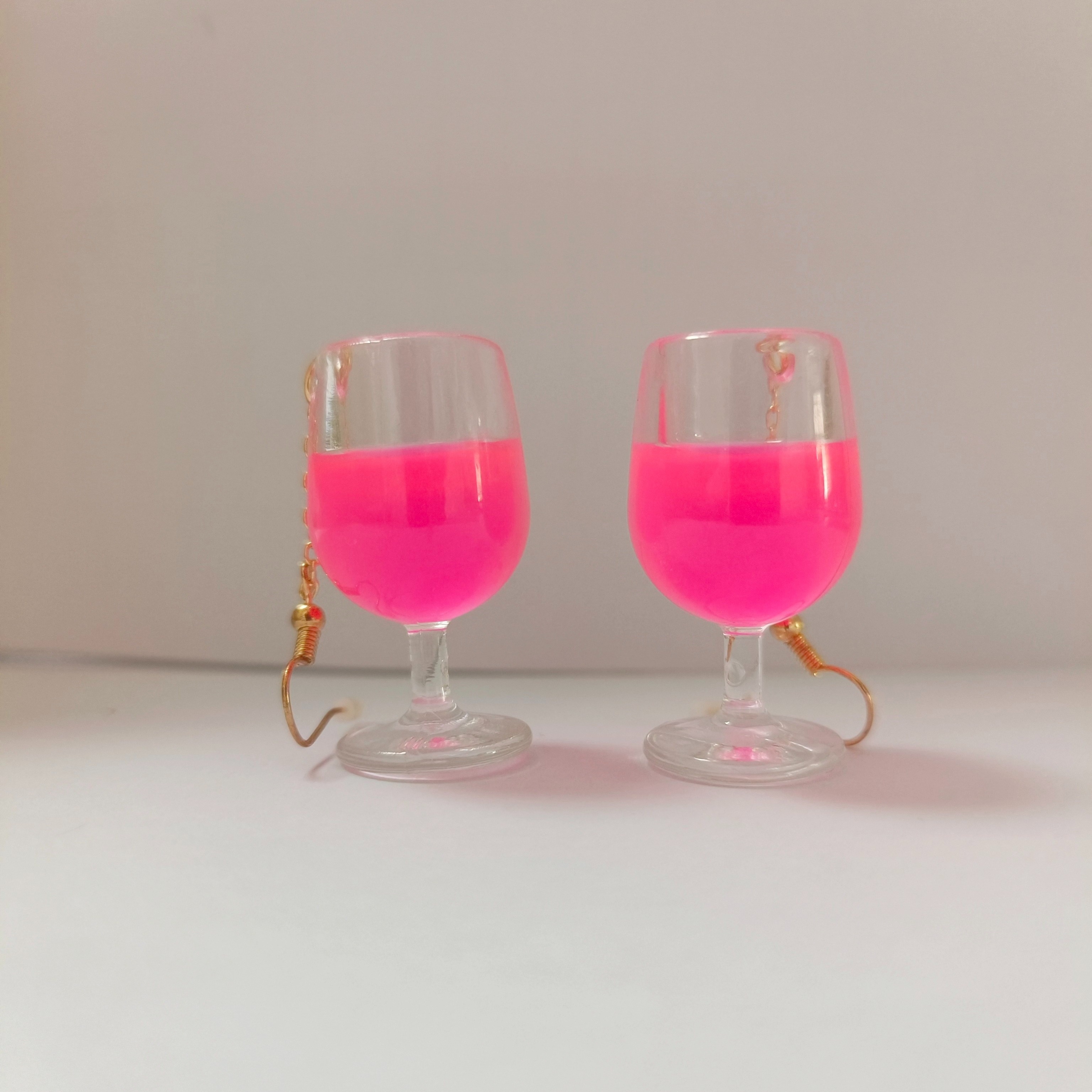 Dangle Earrings 14k Plated Wine Cup Pair Funny Party Accessories
