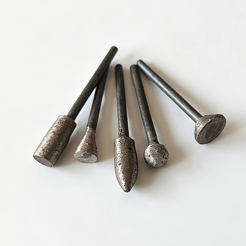 TEMU 3mm Shank Diamond Burs Grinding Drill Bit Head Engraving Additions Set For Stone Carving Drill Burr Lapidary Tool For Stone