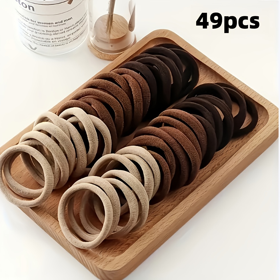 49 99pcs solid color elastic hair band high   hair band fashionable and easy ponytail holder suitable for daily and casual use by ladies and   gift