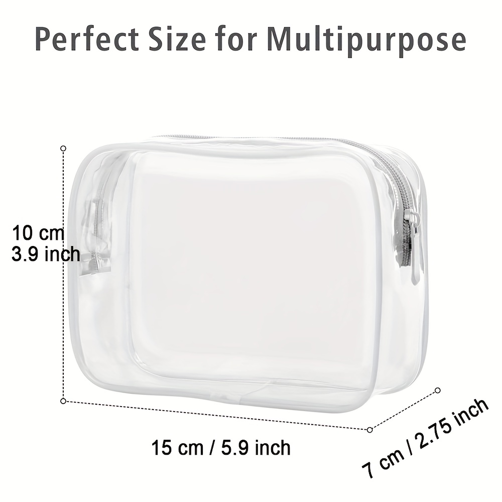 TEMU Small Transparent Storage Bag, Modern And Fashionable Appearance, Design Made Of Transparent Pvc Material, Suitable For Environments, Safe
