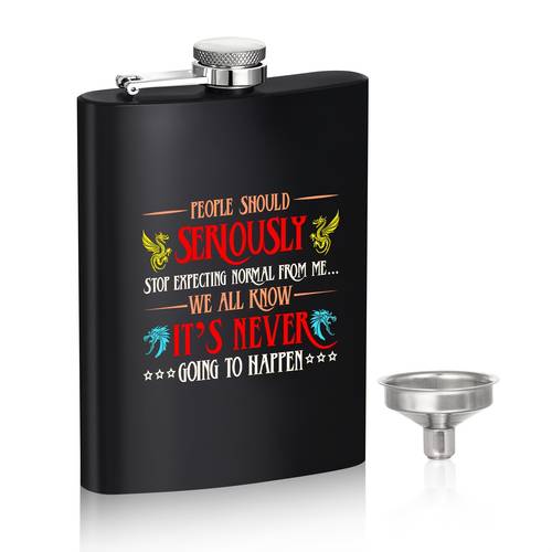 80oz suitable for outdoor parties gifts uv printed matte stop expecting normal from me funny quote mythical creatures design colorful themed decorative for christmas valentine father day