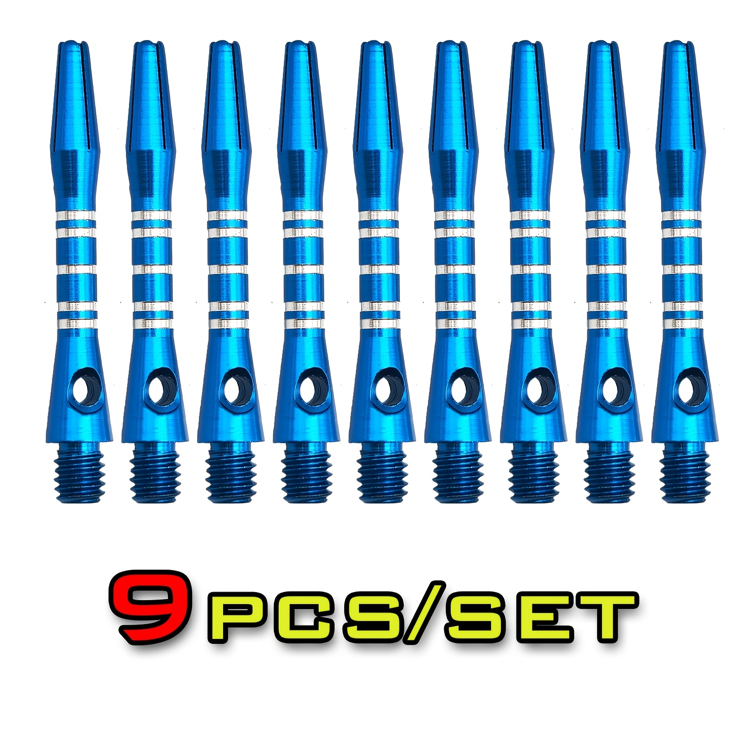 9pcs Colored Carved Aluminum 2BA Dart Shafts