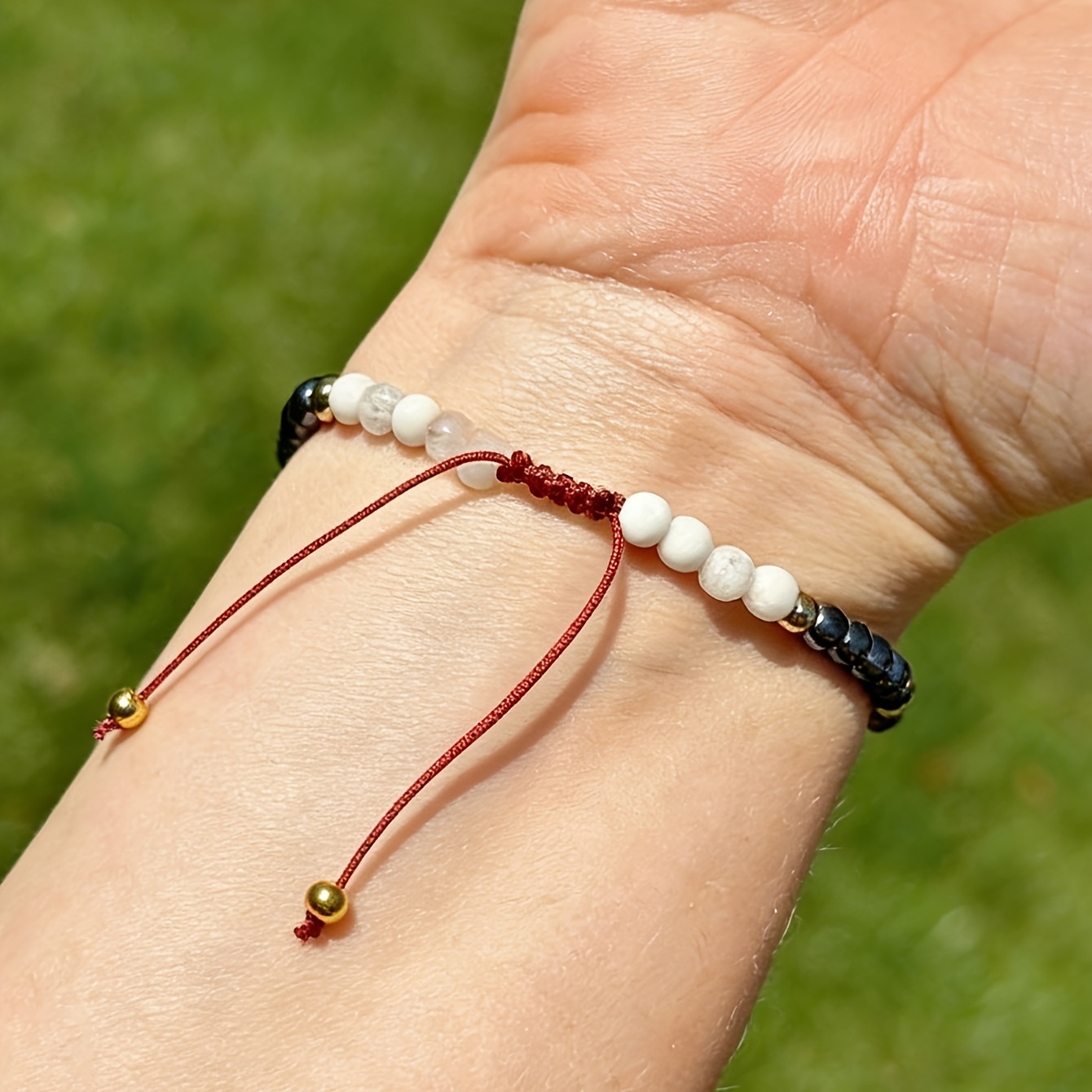 Handcrafted Adjustable Protection Bracelet with Natural Stones