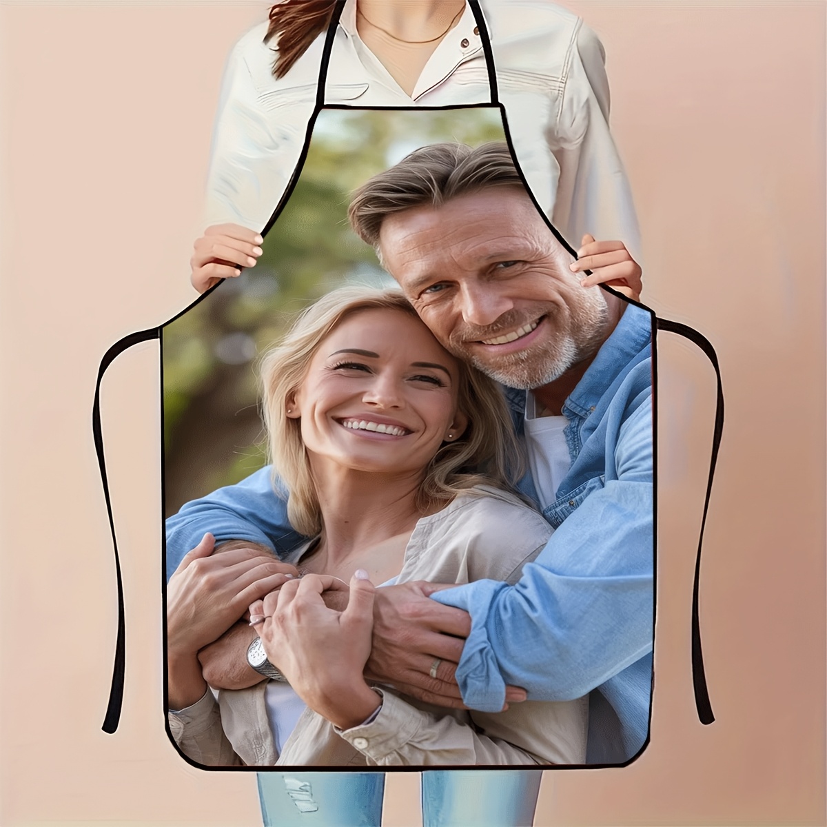 E-shop Personalisiertes Foto-Schürze, 1 Stück, 2D Backzubehör, Küchenschürze, Unisex-Schürze, Valentinstags- und Thanksgiving-Geschenk, 2D-Flachdruck