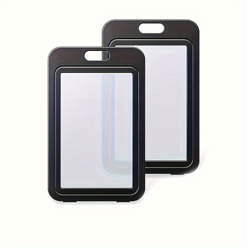 Image of 2pcs Durable Pp Black Id Badge Holders With Double-sided Clear Windows - Office, School, & Events | Protects Credit, Key Cards & More, Id Card Badge Holder