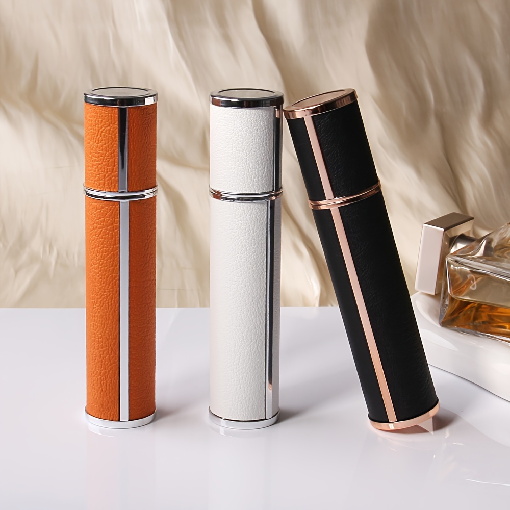 

1pc 10ml Premium Refillable Matte Mini Perfume - Sleek, Portable Travel Size Spray Bottle In Orange, White, With Rose Golden Accent, Hypoallergenic & Pvc-free, Ideal For Daily Use & Gifting