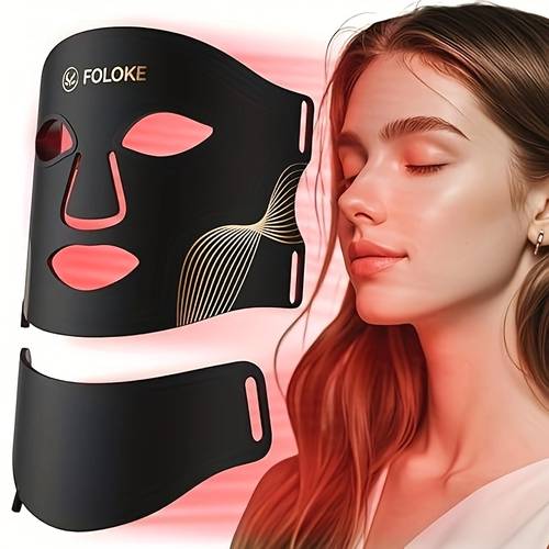 7 color adjustable portable led face mask face and neck mask 5 adjustable levels suitable for home use keep reduces skin suitable for use during yoga work and leisure