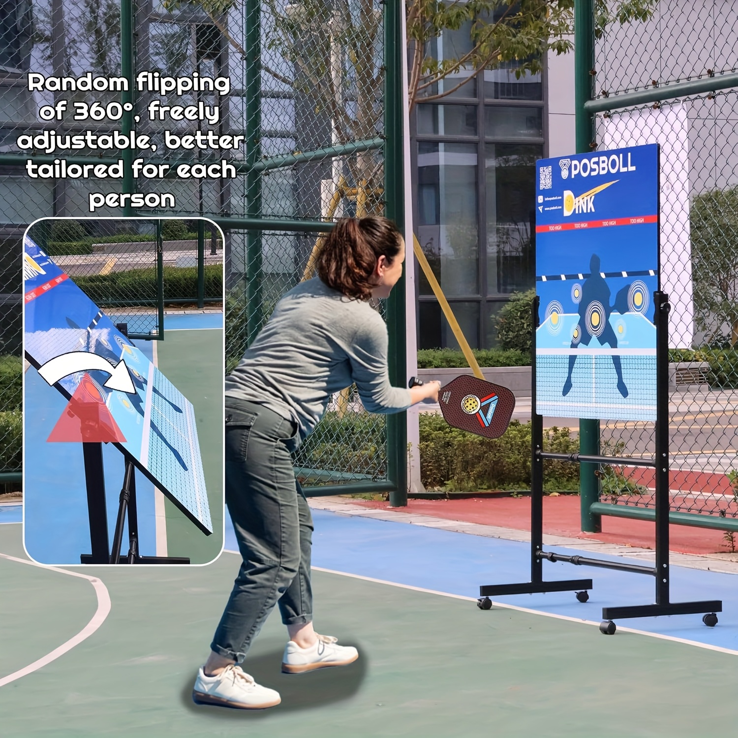 Pickleball Rebounder Trainer Red Pickle Ball Net Training