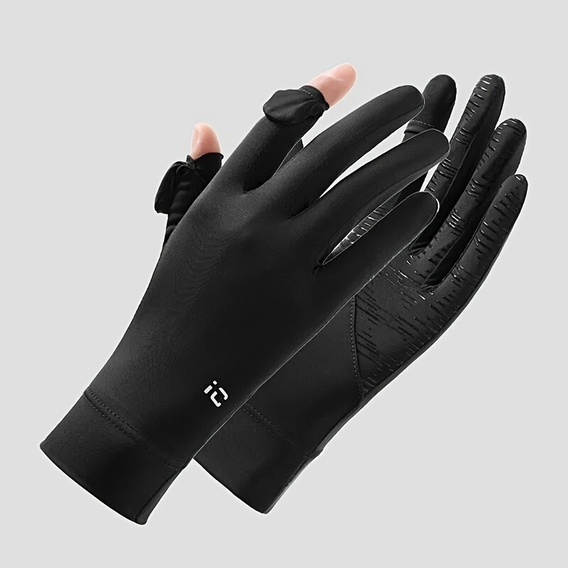 TEMU 1 Paire de Gants Longs Élastiques Noirs Ténus pour Écran Tactile, Design Fin, Adaptés aux Vêtements de Sport de , Gants de Printemps/Été