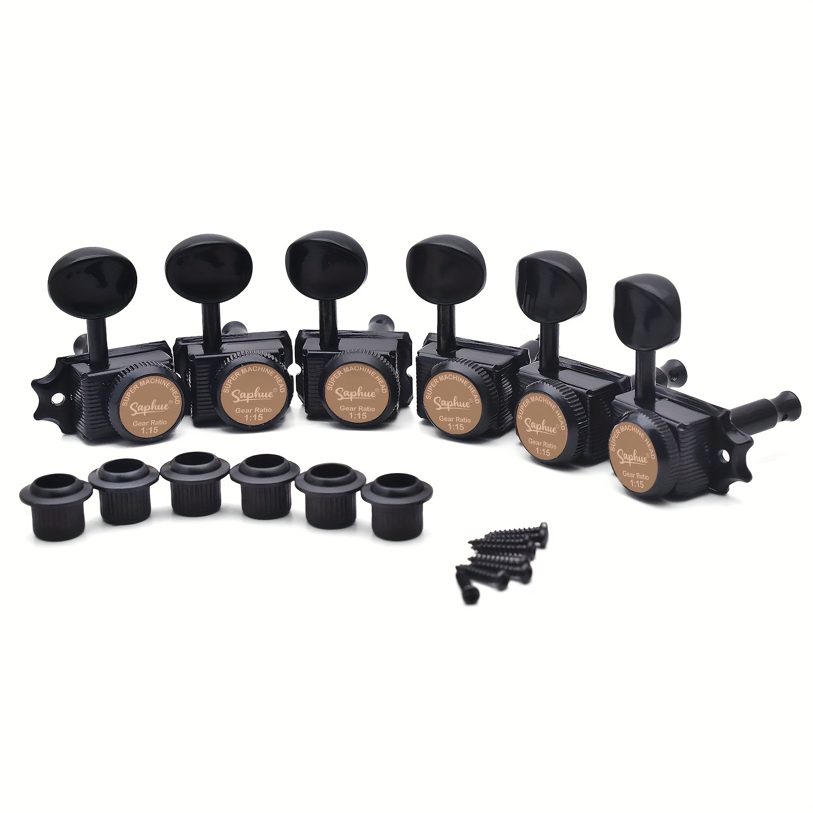[Inline Guitar Lock Tuners] SAPHUE 6 Inline Guitar Lock String Tuners 1:15 Vintage Guitar Locking Tuning Key Pegs Machine Heads Replacement for ST TL Style Electric Folk or Acoustic Guitars Chrome/Golden, Tuning Pegs, Inline Tuners, Highquality Tuners, Replacement Tuners, Acoustic Guitarists, Guitar Players