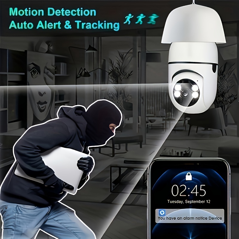 2 PCS Ease Life APP Caméra intelligente Wifi d'intérieur 1080p haute définition, connexion sans fil, objectif haute définition, rotation/zoom à 360°, vision nocturne couleur, audio bidirectionnel, suivi et détection de mouvement de la sécurité intérieure, avec projecteurs et sirènes