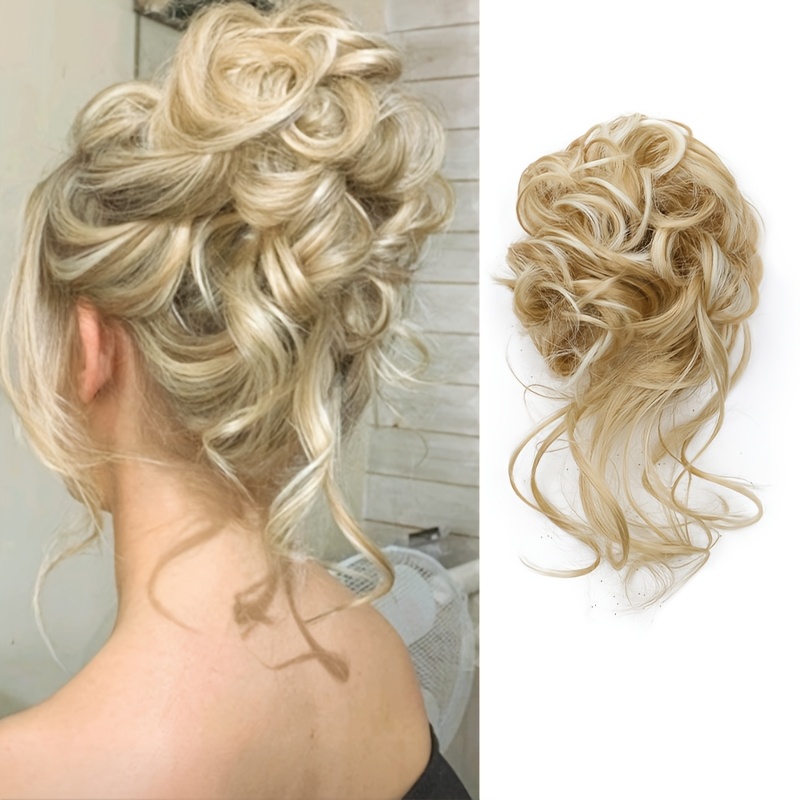 elegant womens synthetic curly donut hair extension easy to style for daily wear christmas parties details 10