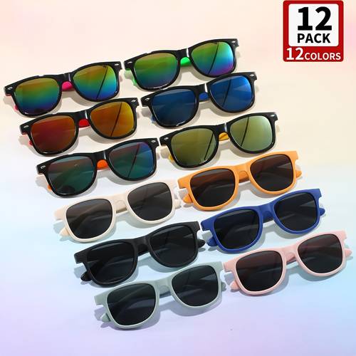 12 pack new style sunglasses fashionable iridescent sunglasses multi match shades