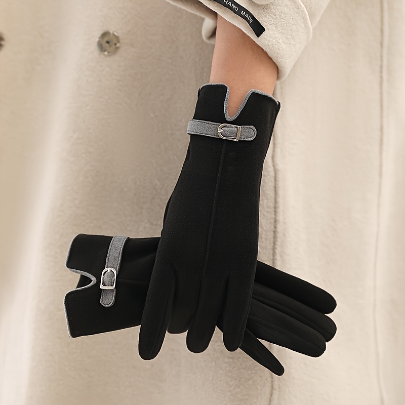 TEMU Warm Gloves, Women's Winter Use, Suitable For Cycling And Driving. Fashionable And Easy Design, Fleece Lining For , Cold Protection, Touchscreen