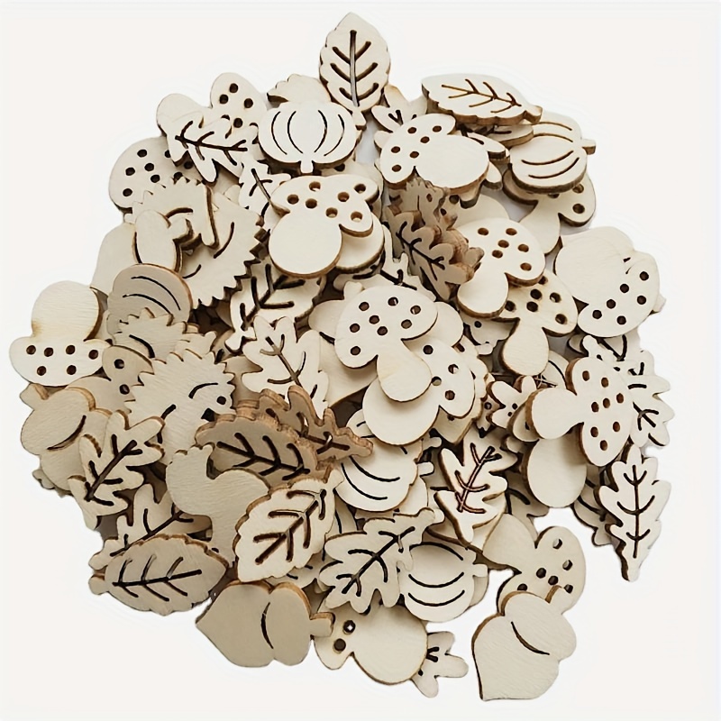 

Unfinished Wood Animal And Mushroom Cutouts, Beige 50-pack For Diy Crafts