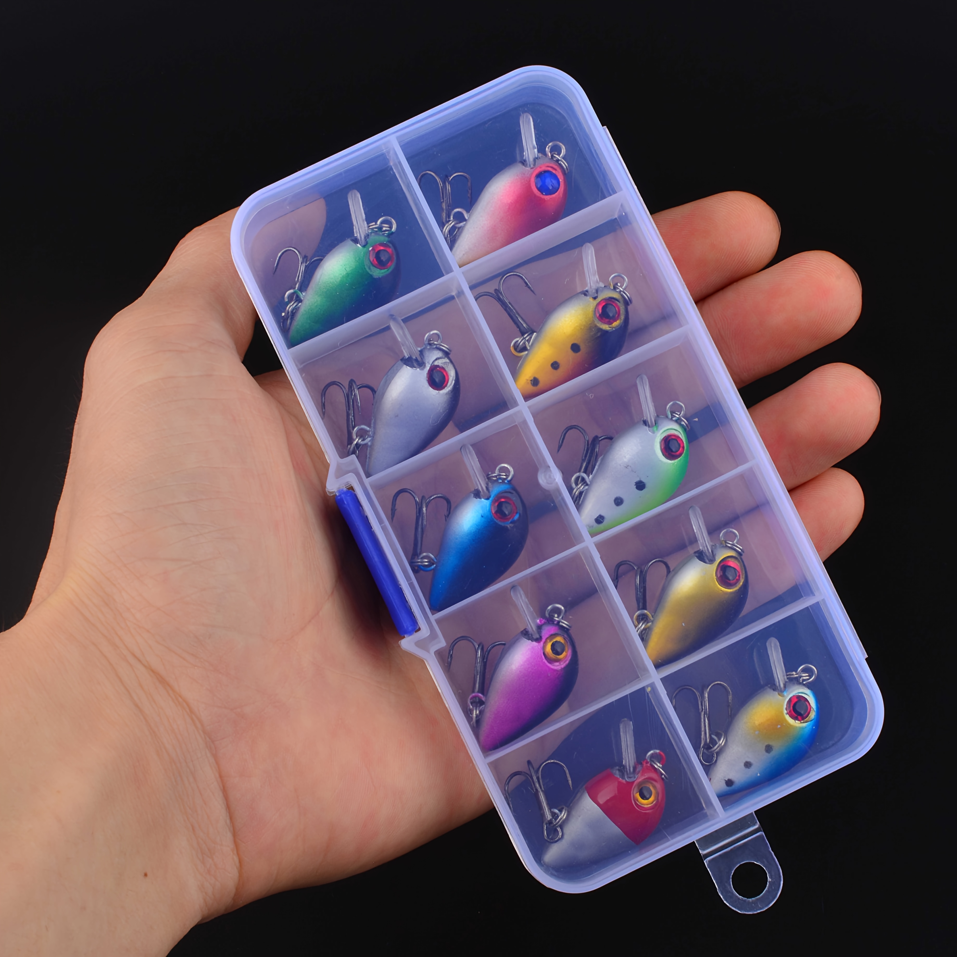 TEMU 10 piezas/ Crankbait de pesca, señuelo Minnow, anzuelos de calidad, 10 colores diferentes, artificial, señuelo de pesca duro