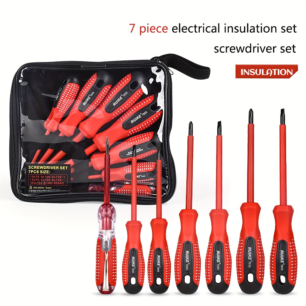 

7pcs Insulated Screwdriver Set , & Ergonomic For Electricians And Diy Enthusiasts