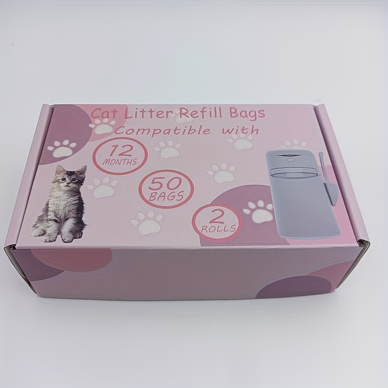 Cat Bag Refills: Compatible With Litter Pail, 7-layer Continuous Cat Waste , 50 Bags/box