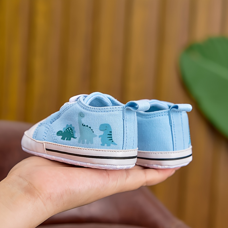 Unisex Baby First Walkers Shoes - Slip-On Soft Sole Sneakers with Dinosaur & Floral Patterns, Breathable Fabric & Synthetic Synthetic, All-Season Indoor/Outdoor Casual Shoes for Boys & Girls 0-1 Years, Baby Girl Shoes, Girl Trainer