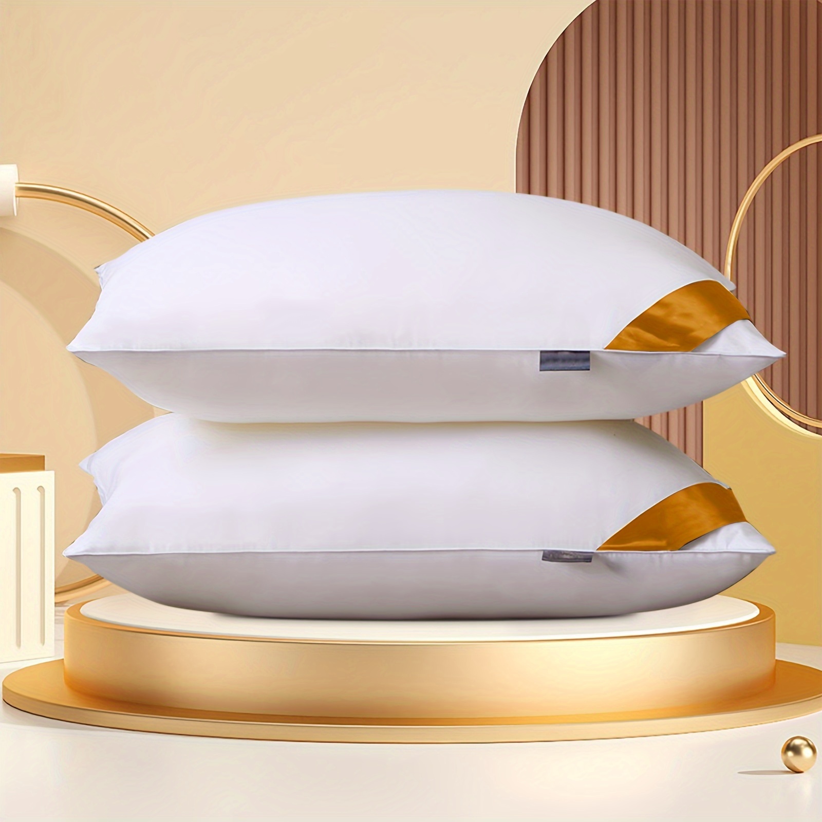 

2 Pc Feather Velvet Hotel-grade Pillow Core Soft And Supportive Down Bed Pillow Suitable For Back Side And Stomach Sleepers Made Of Skin-friendly Cotton Fabric