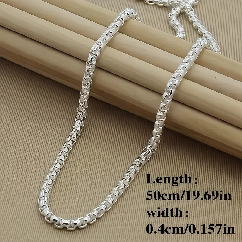 

A Luxurious 925 Sterling Silver Necklace, Featuring A Korean- Chain, And Elegant Jewelry That At .