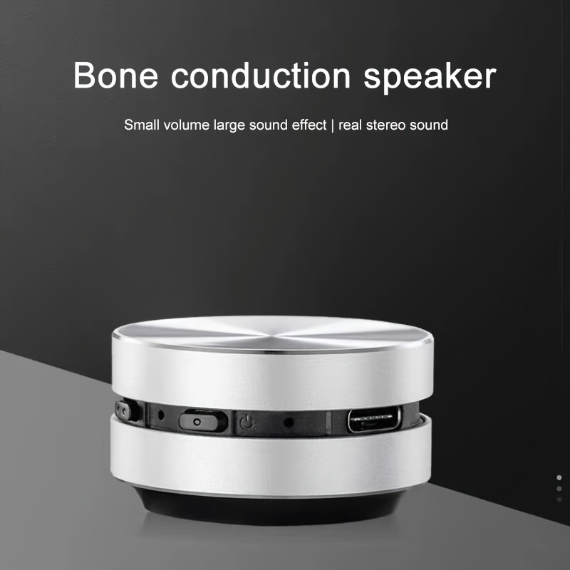 Bluetooth Mini Speaker, Bone Conduction Portable Wireless Speaker, Stereo Bass Sound, Crystal Clear Sound, Mini Music Player With Suction Cup For Home, Outdoor, Party, Car (Silver