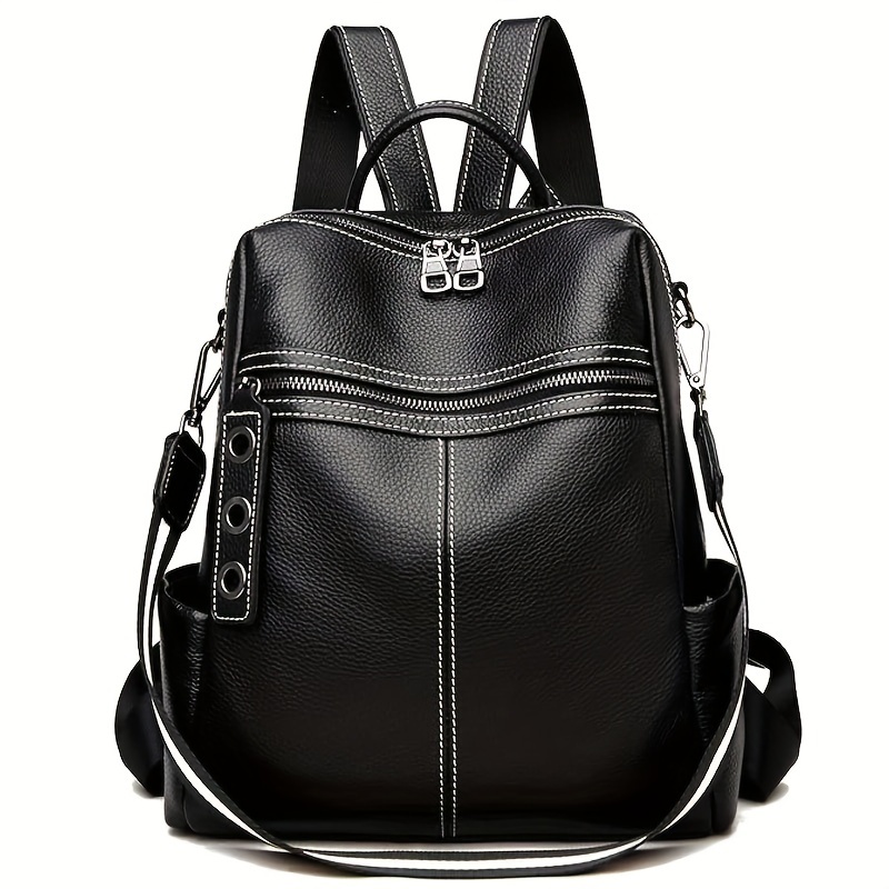 

Genuine Leather Backpack Purse For Women Fashion Convertible Shoulder Handbag Travel Bag Satchel Rucksack Ladies Bag