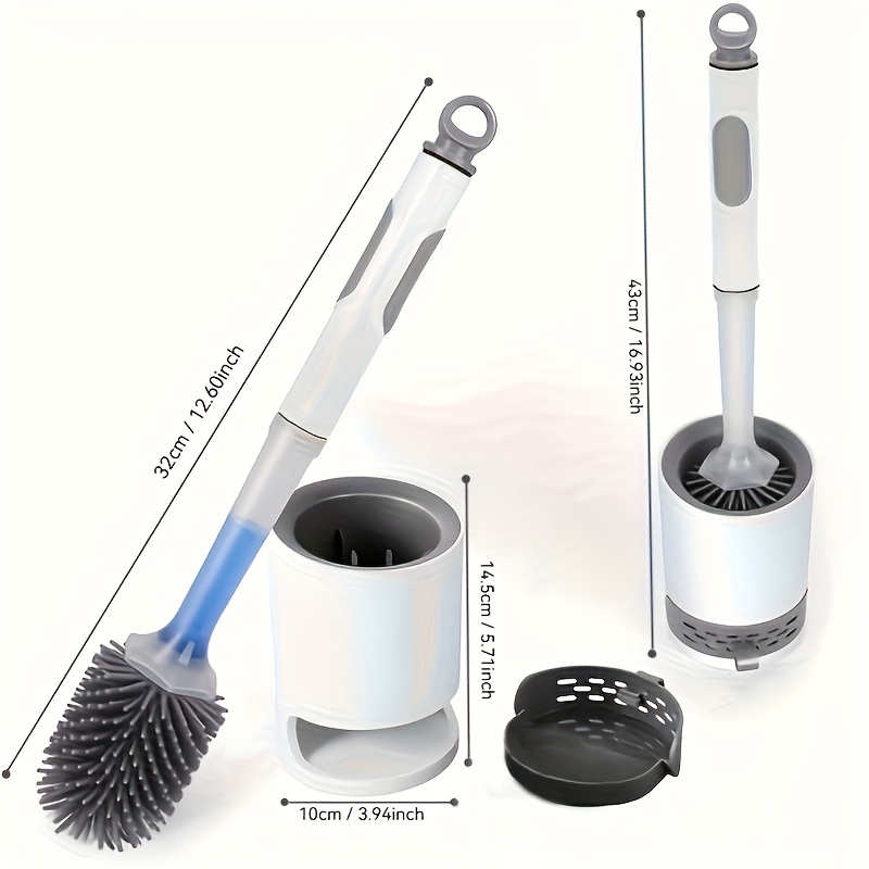 TEMU Liquid Dispenser Toilet Brush, Toilet Brush With Soap Dispenser, Wall-mounted Toilet Brush With Liquid, Long-handle Toilet Brush - No Drilling