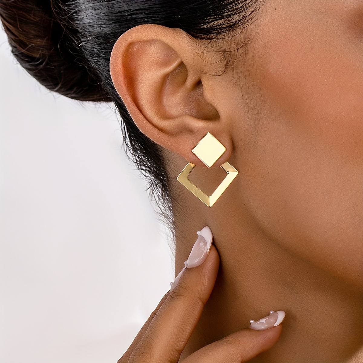 Stylish, Unique, And Exquisite Metal Double-layer Earrings, Suitable For Daily Gatherings