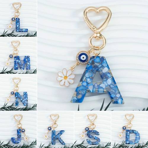 1pc fashionable z trendy keychain creative blue eye and small stylish shell letter key ring chain sweet casual accessory for women suitable for bags backpacks and car keys ideal gift for christmas mothers day valentines day birthday for friends