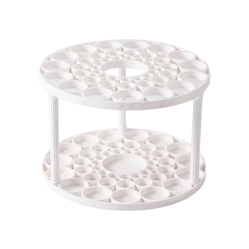 360 rotatable art brush organizer white ceramic coated plastic insert holder with multiple compartments for brushes pens makeup tools space saving desktop storage for artists crafters craft tool organizer   durable construction paint brush organizers Product details 1