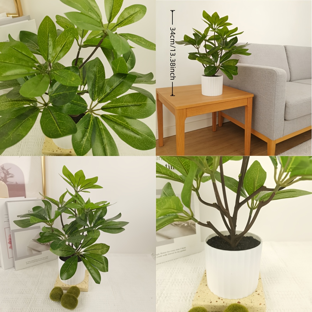 Image of Spring Decoration Artificial Potted Plant, Realistic Leaves, Tree Shape, Suitable For Home Decor, Office Decoration, Photography Scene Decoration. Easy Decorative Accent