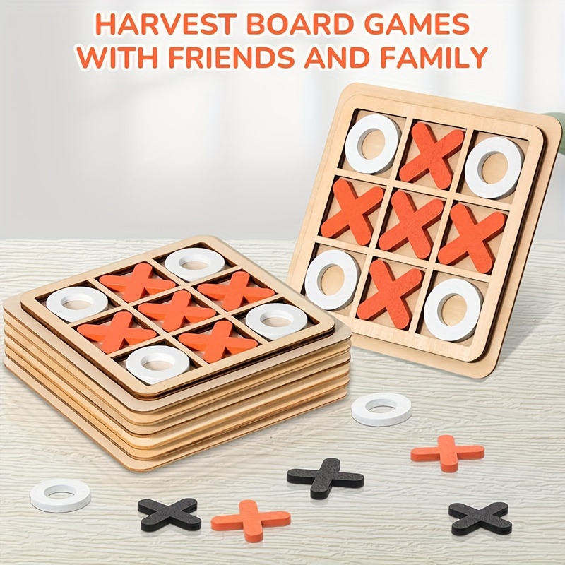 mini wooden tic tac toe chess set creative family game for   perfect birthday gift for boys girls ideal for party favors stocking stuffers details 5