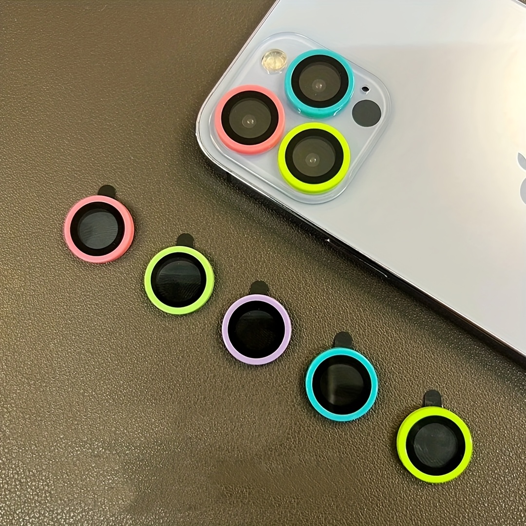 TEMU 5pcs Is Suitable For Iphone17/16/15/14/13/12/11 And Other Models Of Mobile Phone Camera Protective Film Pink, Blue, Green, Yellow, Purple Is Not