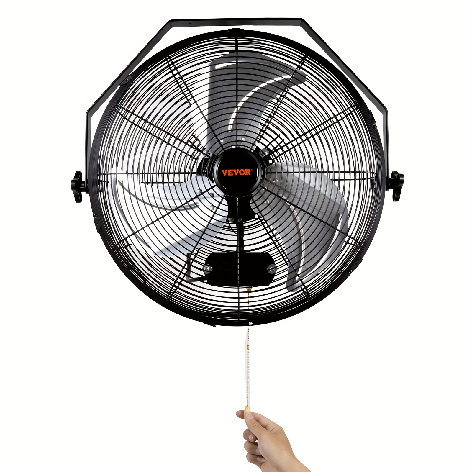 

Vevor Wall Mount Fan, 2 Pcs 18 Inch Manual 360-degree Tilt Adjustment, 3- Max. 4000 Cfm Industrial Wall Fan For Indoor, Commercial, Warehouse, Workshop, Basement, Garage