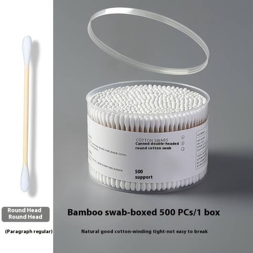 500pcs can double headed disposable swabs pp stick material bagged cosmetic ear cleaning household balls
