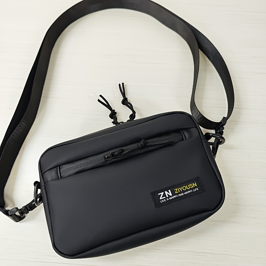 TEMU Bandolera para Hombre Bolso de Casual Bandolera Portátil Bolsa para Teléfono Móvil Bolsa Pequeña Negra Mochila Pequeña Puede Celulares, Llaves,
