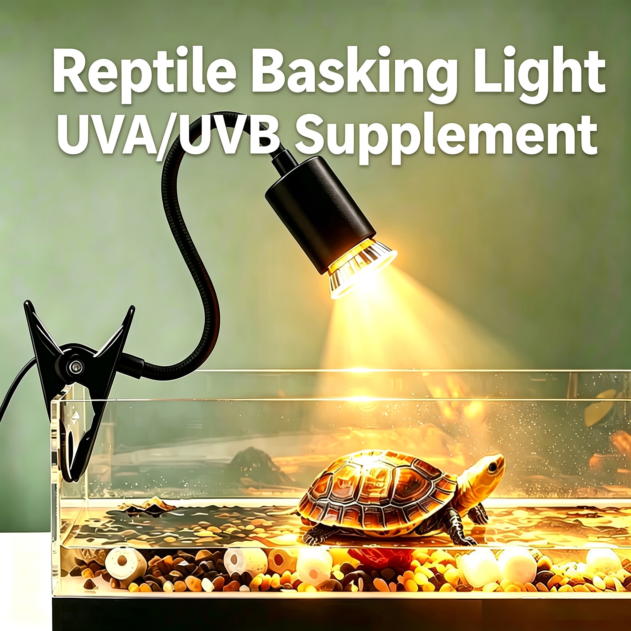 TEMU Reptile Heat Lamp With Uva Uvb Light Bulb, With 2/6/12h Timer And 360°rotatable Turtle Uva/uvb Basking Heat Light Bulb, Basking Spot Light