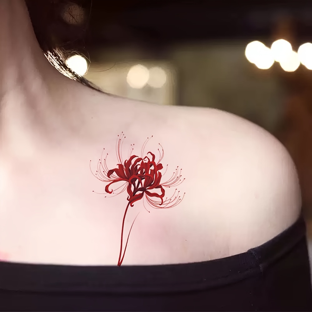 lily tattoo waterproof female chest - Temu Bahrain