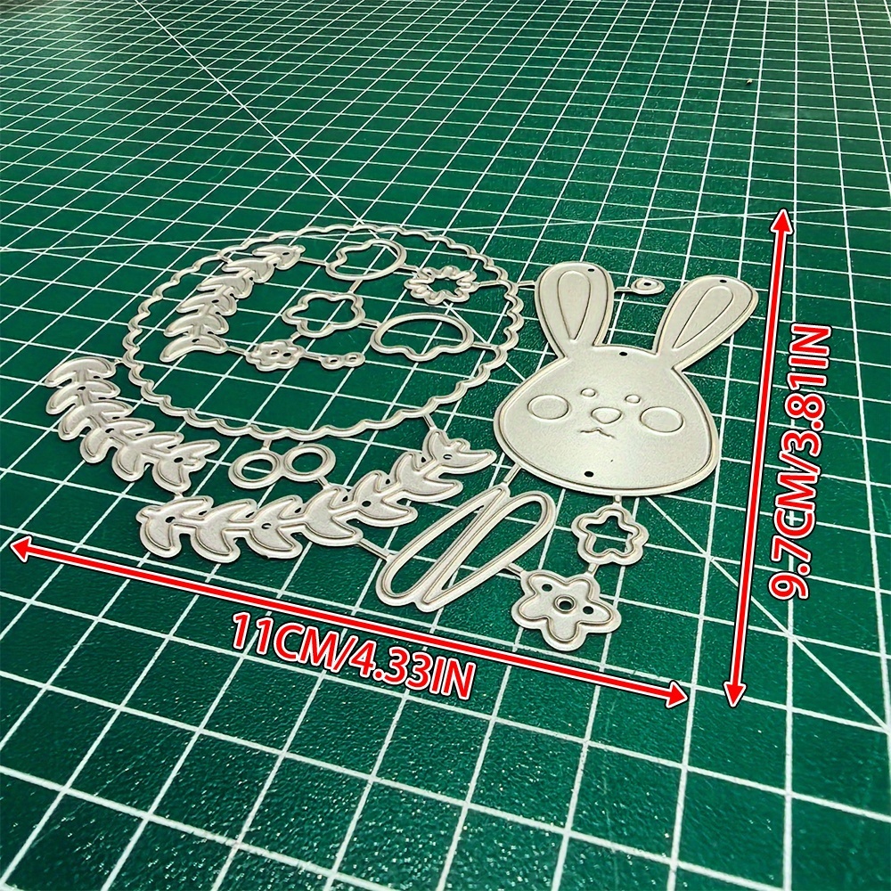 TEMU 1pc Metal Cutting Dies Featuring An Easter Bunny And Wreath, Perfect For Scrapbooking, Embossing Stencils, And Handmade Greeting Cards. For