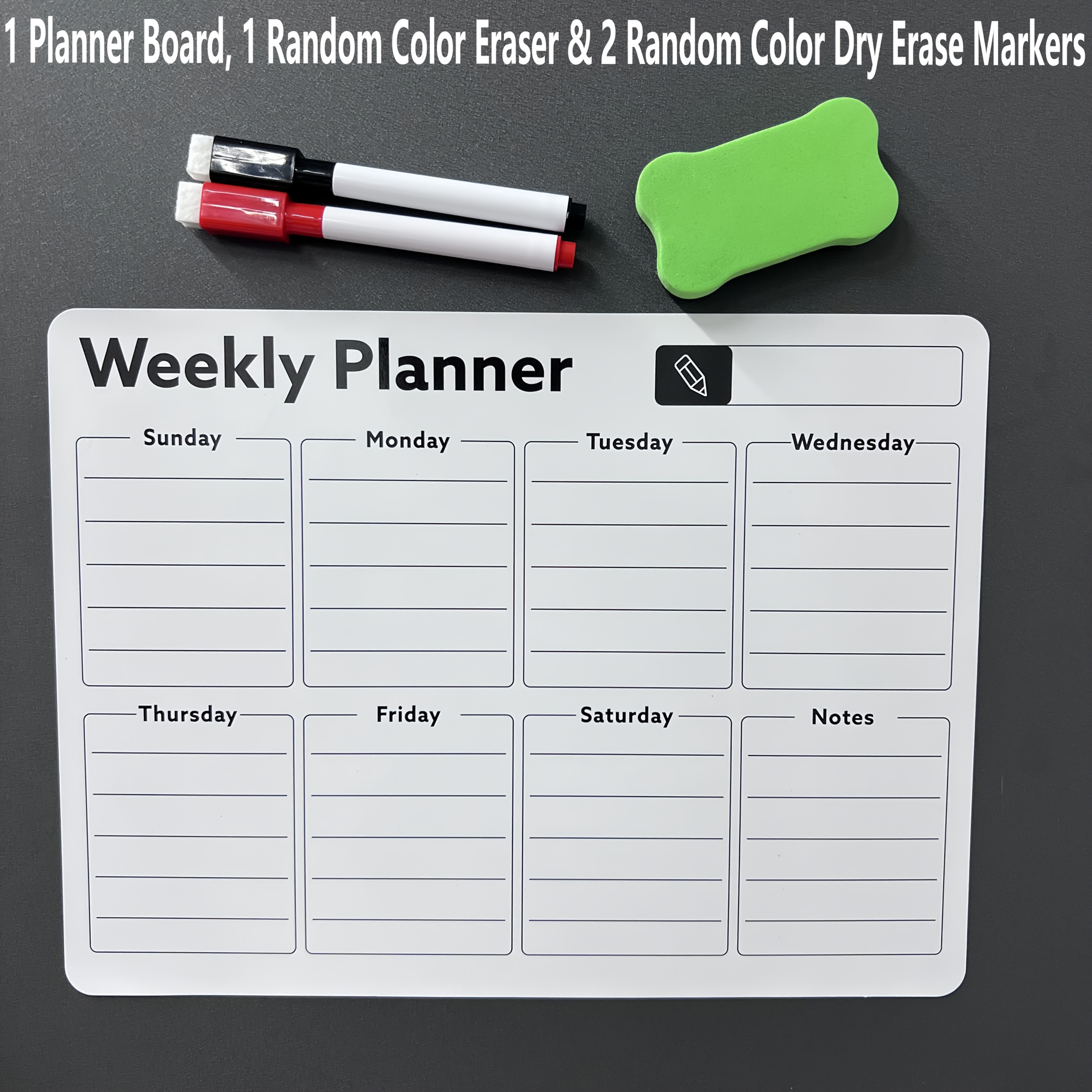 TEMU 4pcs Refrigerator Magnetic Planning Board, Monthly And Weekly Planner Sectioned Whiteboard For Home Use, Reusable Wipe-clean Kitchen Shopping