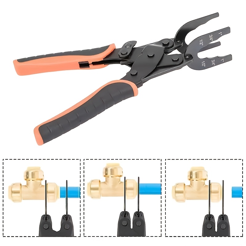 TEMU Heavy-duty Quick Connect Disconnect Pliers Suitable For Pe//pvc & Fittings, Quick-release Pipe Tool Compatible For 1/2"/3/4"/1" Pipe Repair, For