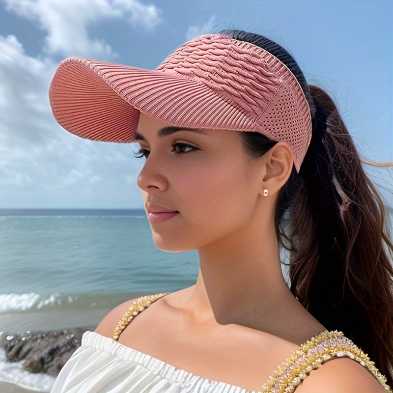 Visière Casquette CHUANGOU - Anti-UV - Réglable Et Pliable - Chapeau Plage Serre-Tête 2 En 1