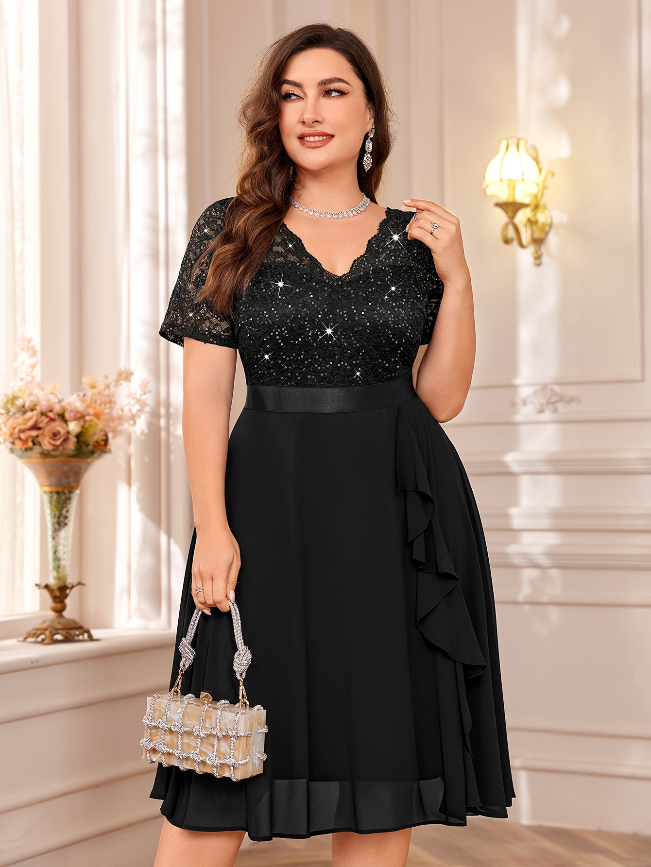 plus size p84118a elegant plus size womens lace bridesmaid - Temu