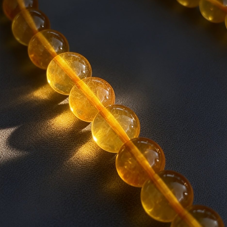 60pcs Citrine Beads with Delicate Chain Design, Vibrant Gift
