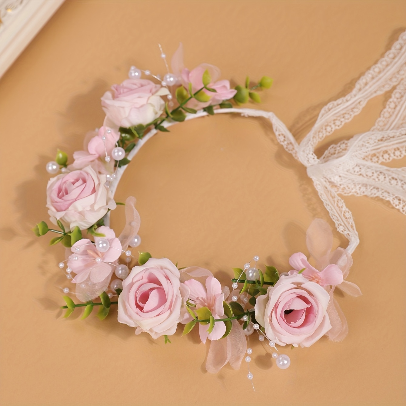 Image of 1pc Floral Princess Headband With Roses & Accents - Wedding Bridal For Prom, Formal Events - Elegant Hair Accessory