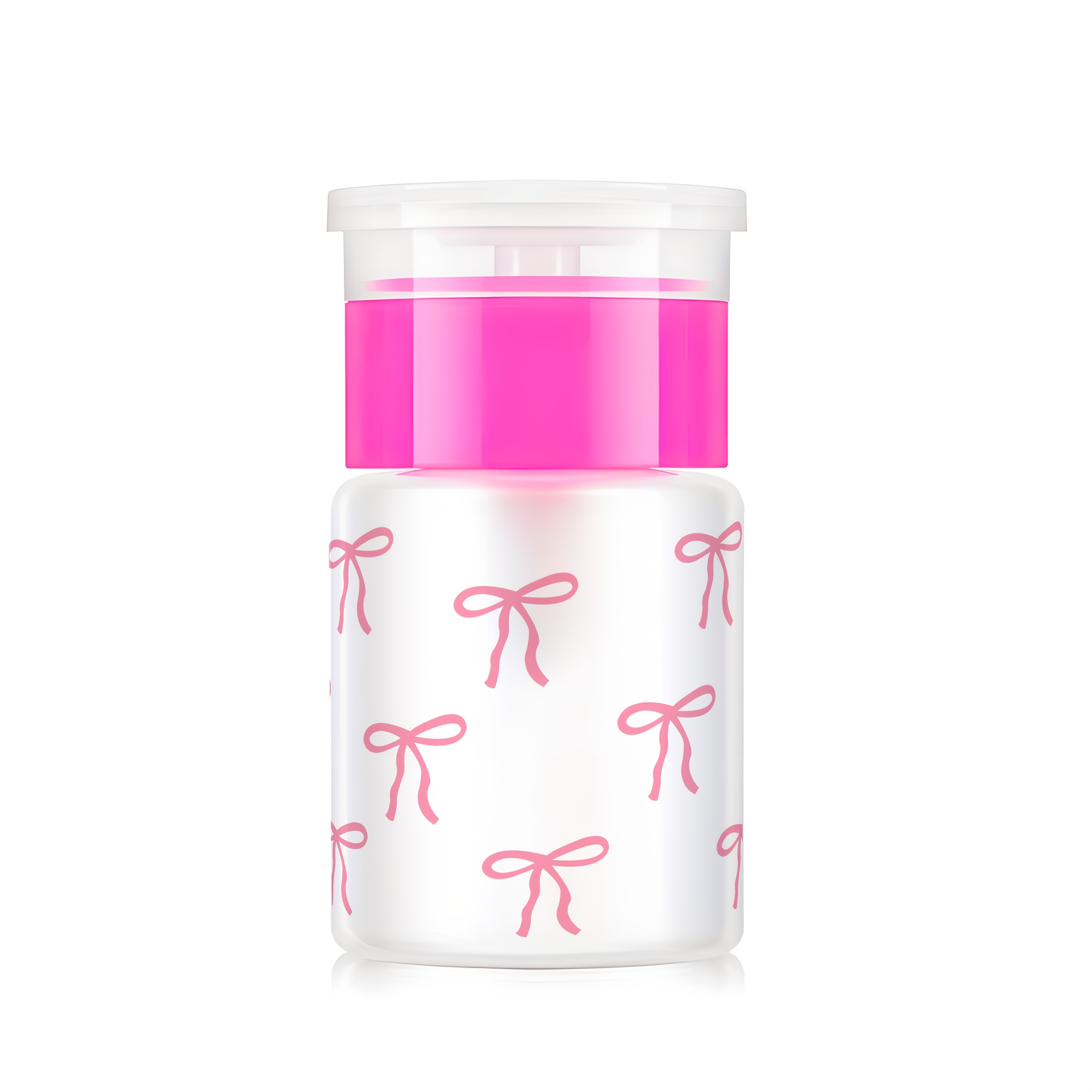 E-shop Transparente, geruchlose Plastik-Squeeze-Flasche mit Schleifen-Design – Ideal für Nagellackentferner, Make-up-Entferner Toner – Kuppeldesign –