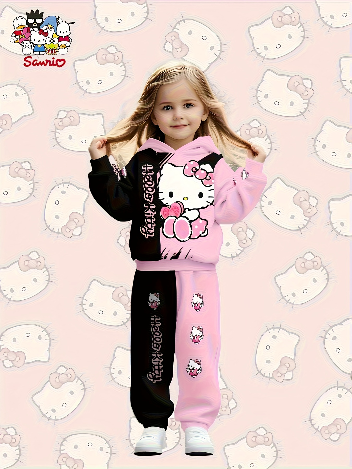 Hello Kitty Kinder Baby Mädchen Sommer Kleid +Unterhose Pink
